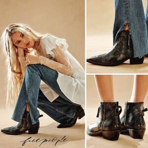 RARE*FREE PEOPLE WTF Atwater Point Leather Bohemian Festival Ankle Boots NIB